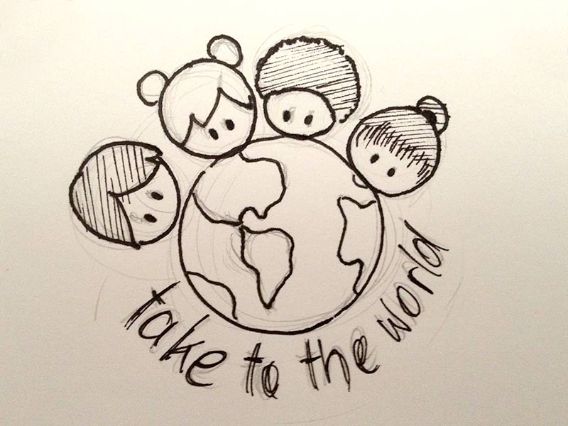 Take To The World logo sketch